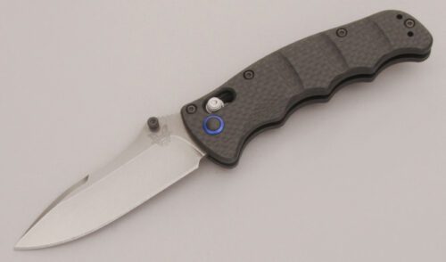 Benchmade Knives 484-1 Nakamura Axis with Machined Carbon Fiber Scales handle material - Obverse Side - Item #KLC12832