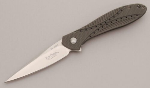 CRKT Knives Ken Onion Eros with 6A14V Machined Titanium Frame handle material - Obverse Side - Item #KLC12839