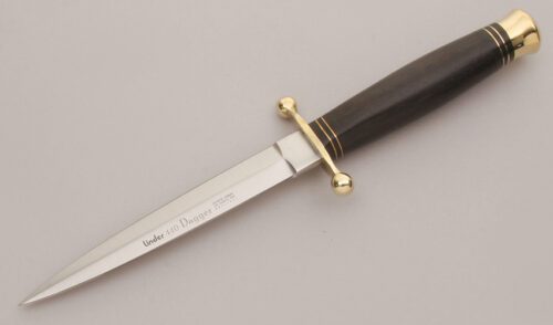 Linder Knives Dagger with Ebony Wood Handle handle material - Obverse Side - Item #KLC12843