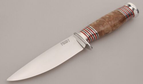 Scagel Knives Medium Bowie with Maple Wood Handle handle material - Obverse Side - Item #KLC12844