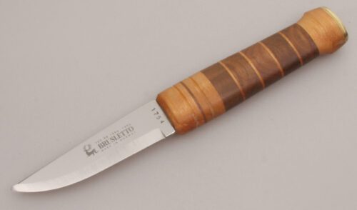 Brusletto Knives 2000 Anniversary Knife with Stacked Wood Handle handle material - Obverse Side - Item #KLC12852