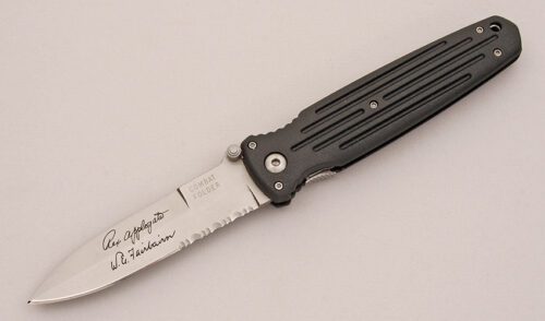 Gerber Knives Applegate/Fairbairn Combat with FRN Frame handle material - Obverse Side - Item #KLC12890