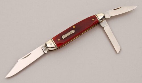 Schrade Cutlery 8041 Heritage Whittler with Dark Red Smooth Bone Scales handle material - Obverse Side - Item #KLC12897