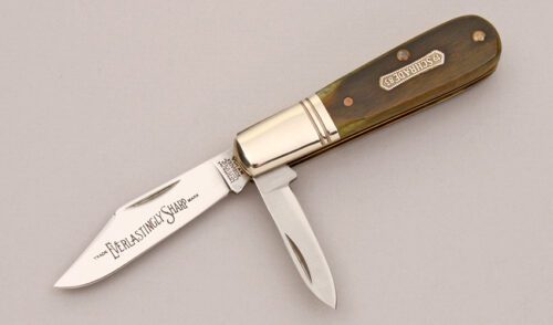 Schrade Cutlery 2661 Heritage Barlow with Smooth Brown Bone Scales handle material - Obverse Side - Item #KLC12899