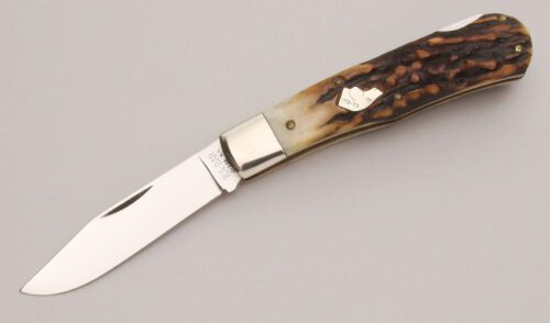 Ka-Bar Knives Lockback Folder with Stag Handle Scales handle material - Obverse Side - Item #KLC12927