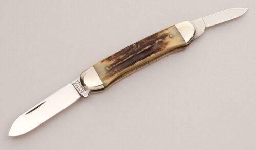 Ka-Bar Knives 1194 Canoe with Stag Handle Scales handle material - Obverse Side - Item #KLC12929