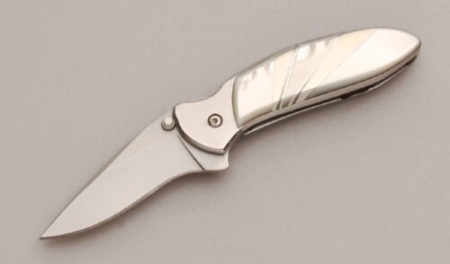 Kershaw Knives Chive with Mother of Pearl/Nickel Silver handle material - Obverse Side - Item #KLC12936
