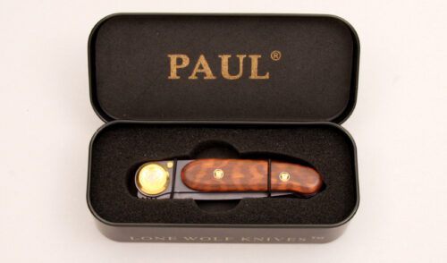 Lone Wolf Knives Paul Executive with Premium Snakewood Scales handle material - Obverse Side - Item #KLC12942