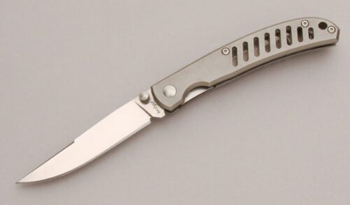 Kershaw Knives 1430 Wild Turkey Linerlock with Titanium Scales handle material - Obverse Side - Item #KLC12950