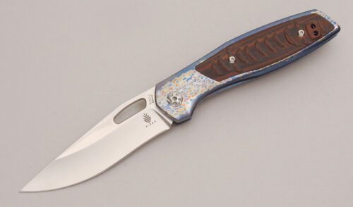Kizer Cutlery 3310A1 Mistral Framelock with Rainbow Titanium Frame handle material - Obverse Side - Item #KLC12955