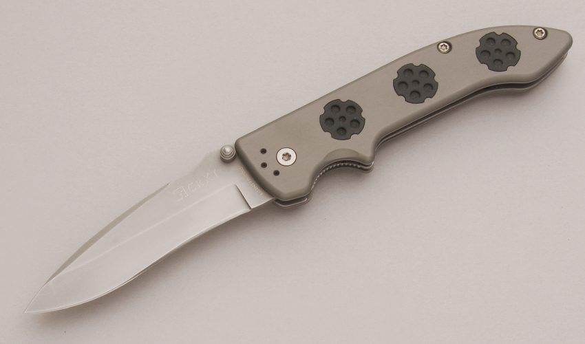 CRKT Knives 1000A Wild Weasel Folder with 6061 Aluminum Scales handle material - Obverse Side - Item #KLC12958