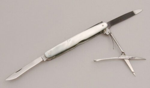 Case Cutlery Manicure Tool with Mother of Pearl Scales handle material - Obverse Side - Item #KLC12973