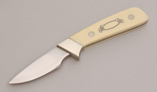Schrade Cutlery SC509 Scrimshaw Hunter with Ivory Delrin Handle Scales handle material - Obverse Side - Item #KLC12975