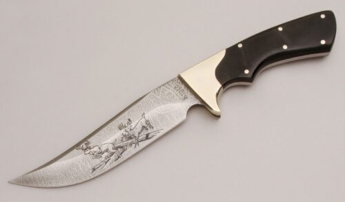 Rigid Knives RG40 Skinner with Black Laminated Wood Scales handle material - Obverse Side - Item #KLC12983