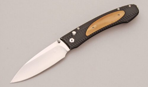 William Henry Knives E10-AG1 EDC Button Lock with Black CNC Frame handle material - Obverse Side - Item #KLC13017