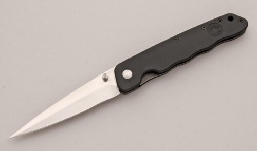 Koncept Knives Model K4401 Folding Stiletto with Black Aluminum Handles handle material - Obverse Side - Item #KLC13020