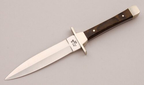 Case Cutlery P62-4 1/2SS Boot Dagger with Laminated Wood Handle handle material - Obverse Side - Item #KLC13023