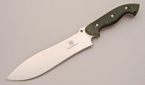 Spyderco Knives FB17P Hossom Forager with Green & Black Micarta handle material - Obverse Side - Item #KLC13033