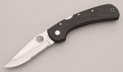 Spyderco Knives C16PS Wayne Goddard Midlock with Brown Micarta Frame handle material - Obverse Side - Item #KLC13041