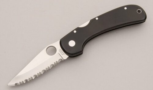 Spyderco Knives C18S Wayne Goddard Jr. Midlock with Brown Micarta Frame handle material - Obverse Side - Item #KLC13042