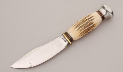 Marble's Knives PAT'D 1916 Woodcraft with Stag Handle handle material - Obverse Side - Item #KLC13054
