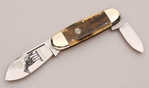 Bulldog Brand Knives Appaloosa Sunfish with Appaloosa Bone Scales handle material - Obverse Side - Item #KLC13066