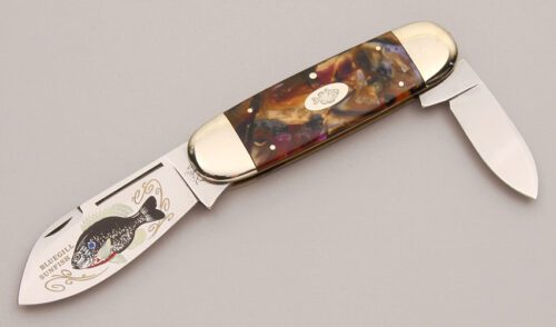 Bulldog Brand Knives Sunfish with Multi-Color Celluloid Scales handle material - Obverse Side - Item #KLC13069