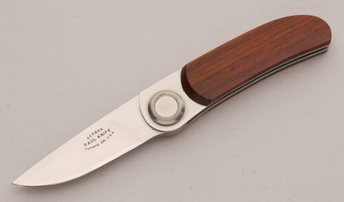 Gerber Knives Paul 2PW with Cocobolo Wood Handle Scales handle material - Obverse Side - Item #KLC13085