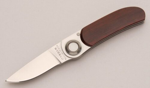 Gerber Knives Paul 2PW Folder with Cocobolo Wood Scales handle material - Obverse Side - Item #KLC13089