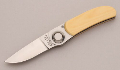 Gerber Knives Paul 2PM with Ivory Micarta Scales handle material - Obverse Side - Item #KLC13091