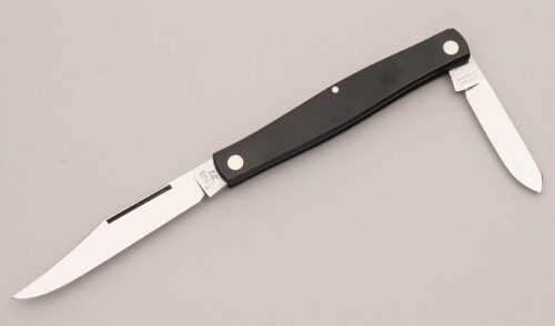 Hen & Rooster Double End Jack with Black Micarta Handle Scales handle material - Obverse Side - Item #KLC13107