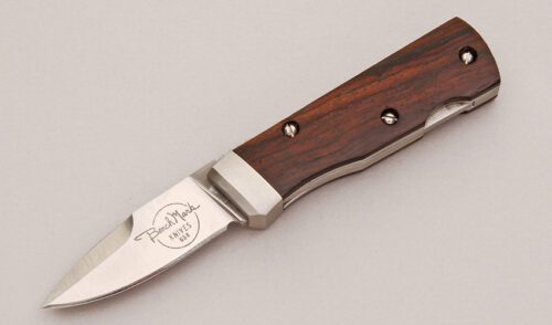 Bench Mark Knives Rolox Side Winder with Cocobolo Wood Handle Scales handle material - Obverse Side - Item #KLC13113