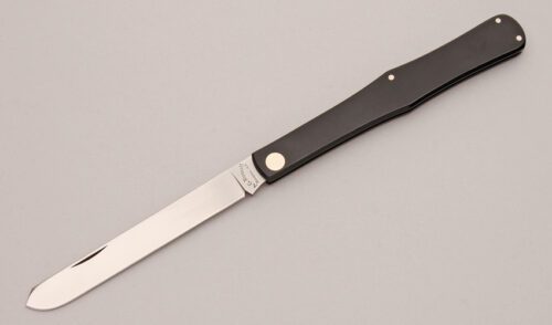 A.G. Russell Airweight Fruit Knife with Black Rucarta Handle Scales handle material - Obverse Side - Item #KLC13119
