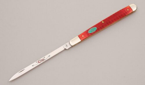 Case Cutlery 6100 SS Christmas Melon Tester with Red Jigged Bone Scales handle material - Obverse Side - Item #KLC13122