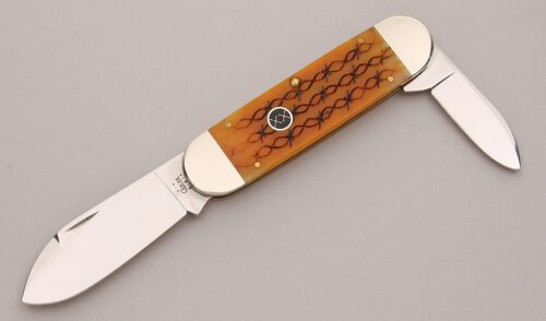 Case Cutlery 6250 Elephant Toenail with Autumn Jigged Bone Scales handle material - Obverse Side - Item #KLC13129