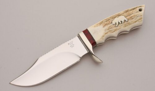 Buck Knives 926 Grizzly Bear Skinner with Elk Antler Handle Scales handle material - Obverse Side - Item #KLC13132