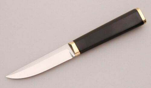 Hackman Finland Tapio Wirkkala Puukko with Black Nylon Handle handle material - Obverse Side - Item #KLC13139