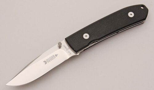 A.G. Russell Dozier Tab Lock Folder with Black G-10 Scales handle material - Obverse Side - Item #KLC13152