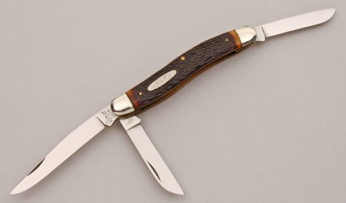 Ka-Bar Knives 1108 Stockman with Jigged Delrin Handles handle material - Obverse Side - Item #KLC13167