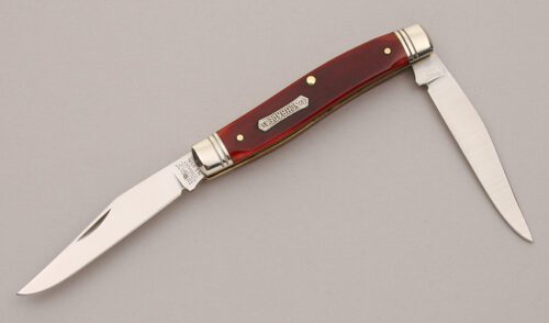 Schrade Cutlery 7801 Heritage Muskrat with Smooth Red Bone Scales handle material - Obverse Side - Item #KLC13168