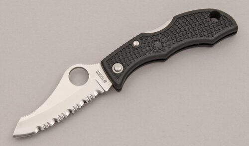 Spyderco Knives JBKS Jester Midlock Folder with Black FRN Frame handle material - Obverse Side - Item #KLC13170