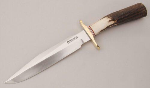 Randall Knives Model 1-7 Fighter with Stag Handle handle material - Obverse Side - Item #KLC13194