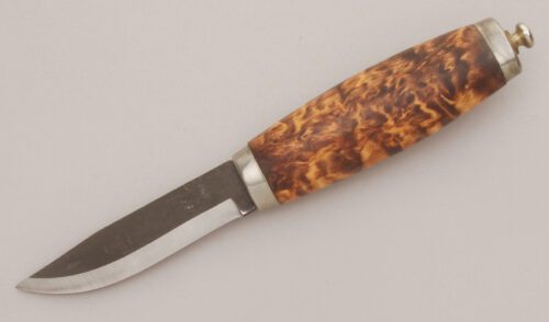 Brusletto Knives Troll Knife with Curly Birch Wood Handle handle material - Obverse Side - Item #KLC13200