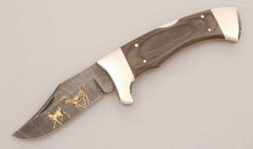 Rigid Knives Limited RG-35 Lockback Folder with Laminated Wood Scales handle material - Obverse Side - Item #KLC13201