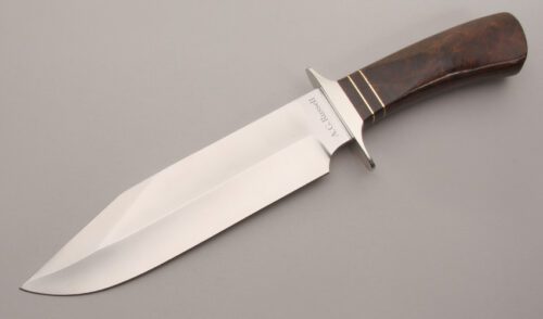 A.G. Russell Bowie with Desert Ironwood Burl Handle handle material - Obverse Side - Item #KLC13214