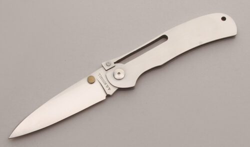 A.G. Russell K87C One Hand Folder with Stainless Steel Frame handle material - Obverse Side - Item #KLC13224