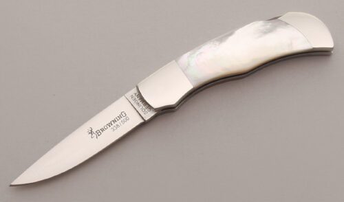 Browning Knives 578 Bailey Bradshaw Lockback with Mother of Pearl Scales handle material - Obverse Side - Item #KLC13225