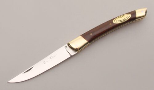Le Thiers Cutlery Slip Joint Folder with Snake Wood Handle Scales handle material - Obverse Side - Item #KLC13226