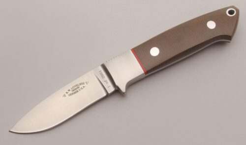 Gerber Knives Loveless Drop Point Hunter with Green Canvas Micarta Scales handle material - Obverse Side - Item #KLC13228