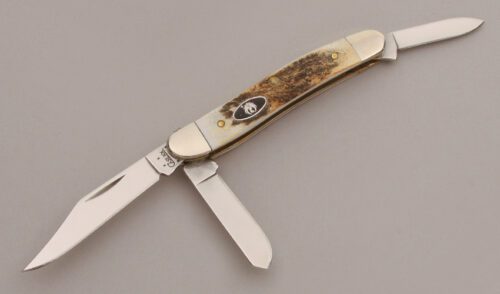 Case Cutlery 53087 Ruger Stockman with Torched Stag Handle Scales handle material - Obverse Side - Item #KLC13239